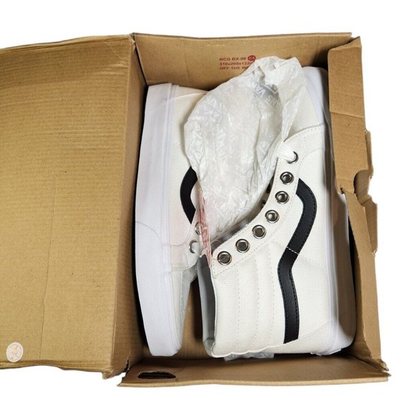 VANS SK8-Hi Reissue True White/Black Mens Size 8.5 Womens 10 Oversized Laces - Picture 4 of 5